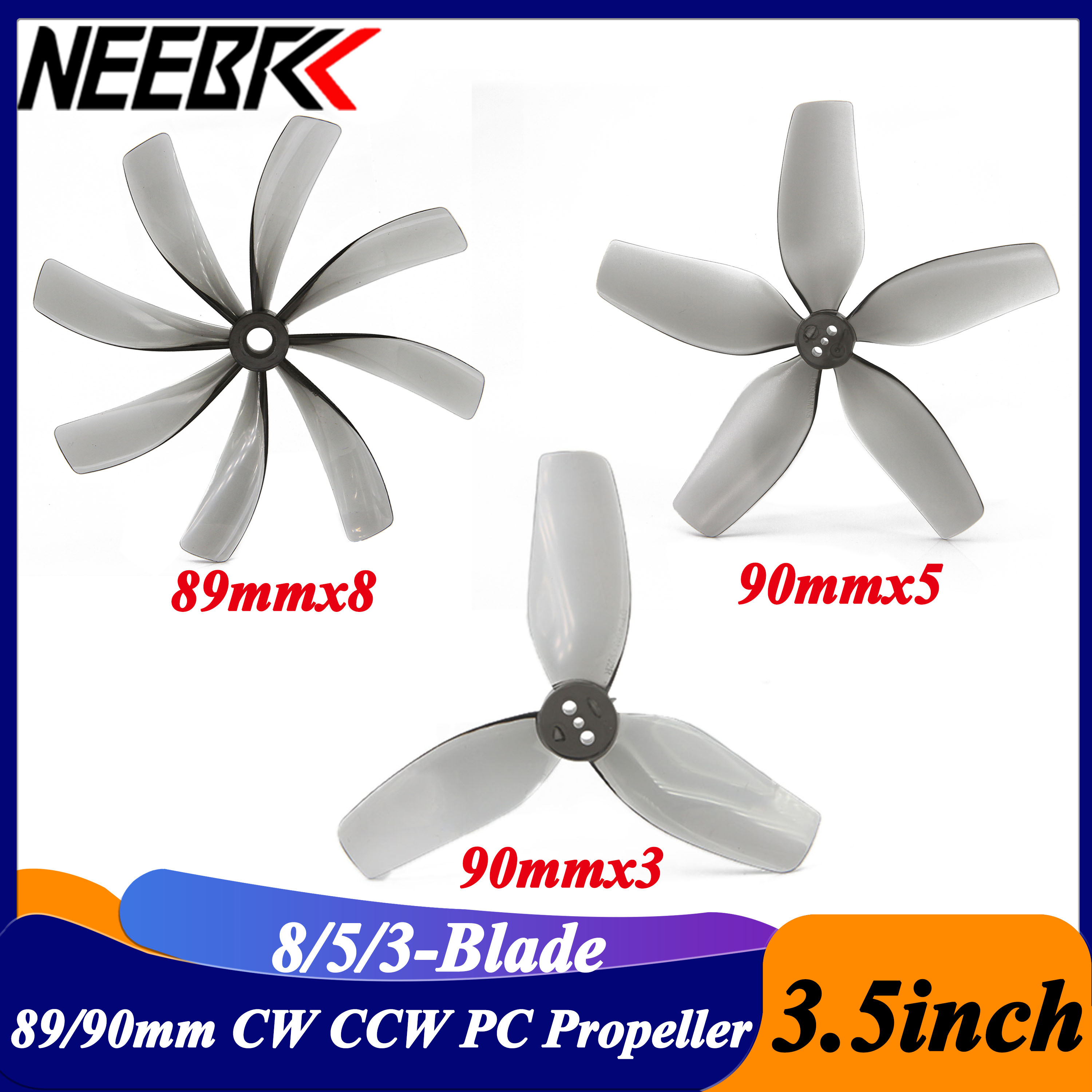 Fpv Racing Quadcopter - 2Pairs 3.5inch 89x8 90x5 90x3 8/5/3-blade