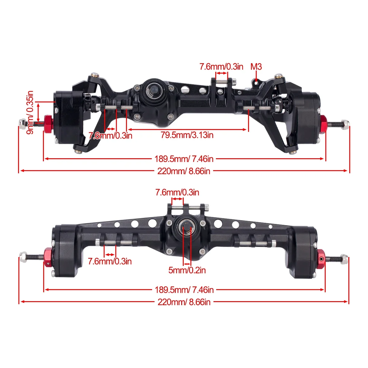 CNC Aluminum SCX10 III Front R - đánh giá và giá Rc Hobby Factory