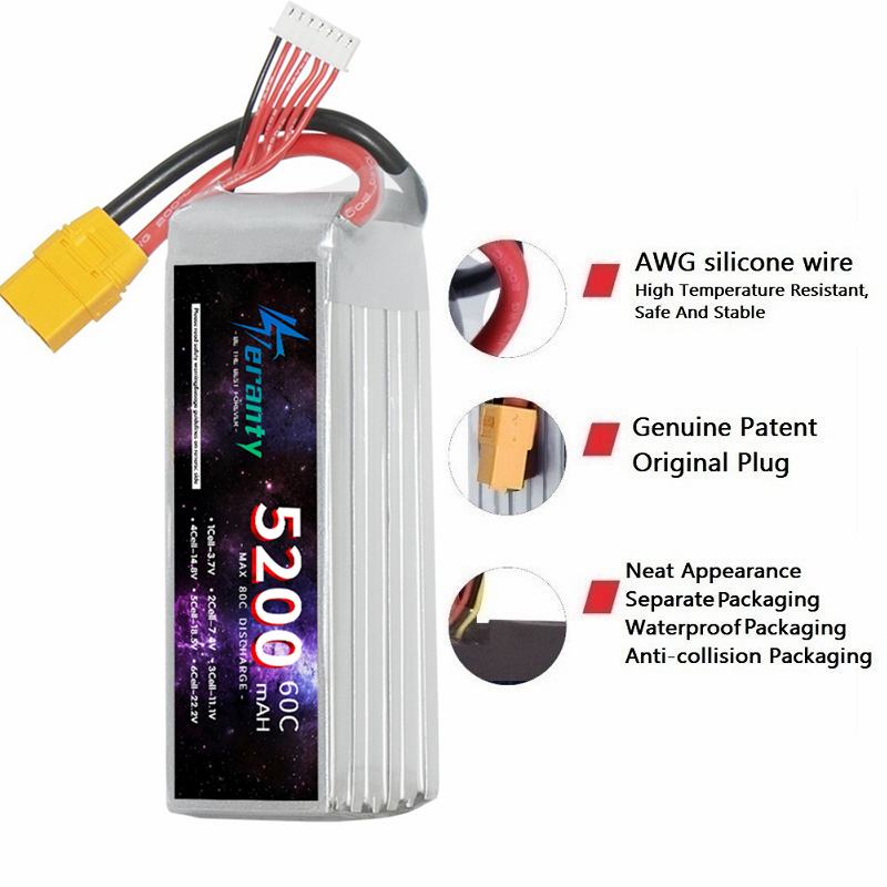 TERANTY 6S 5200mAh Lipo Batter - đánh giá và giá Rc Hobby Factory